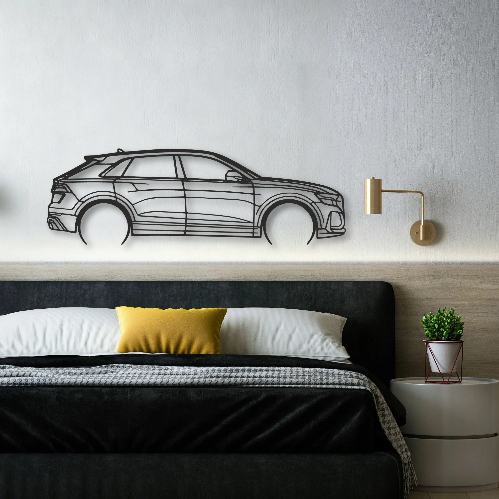 Audi Q8 Classic Silhouette Metal Wall Art - Automotive Garage Decor