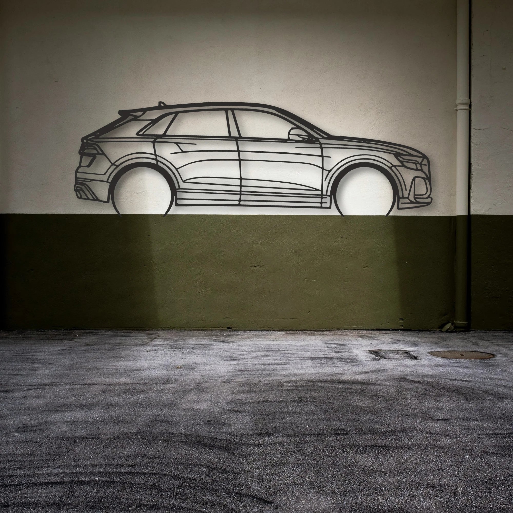 Audi Q8 Classic Silhouette Metal Wall Art - Automotive Garage Decor