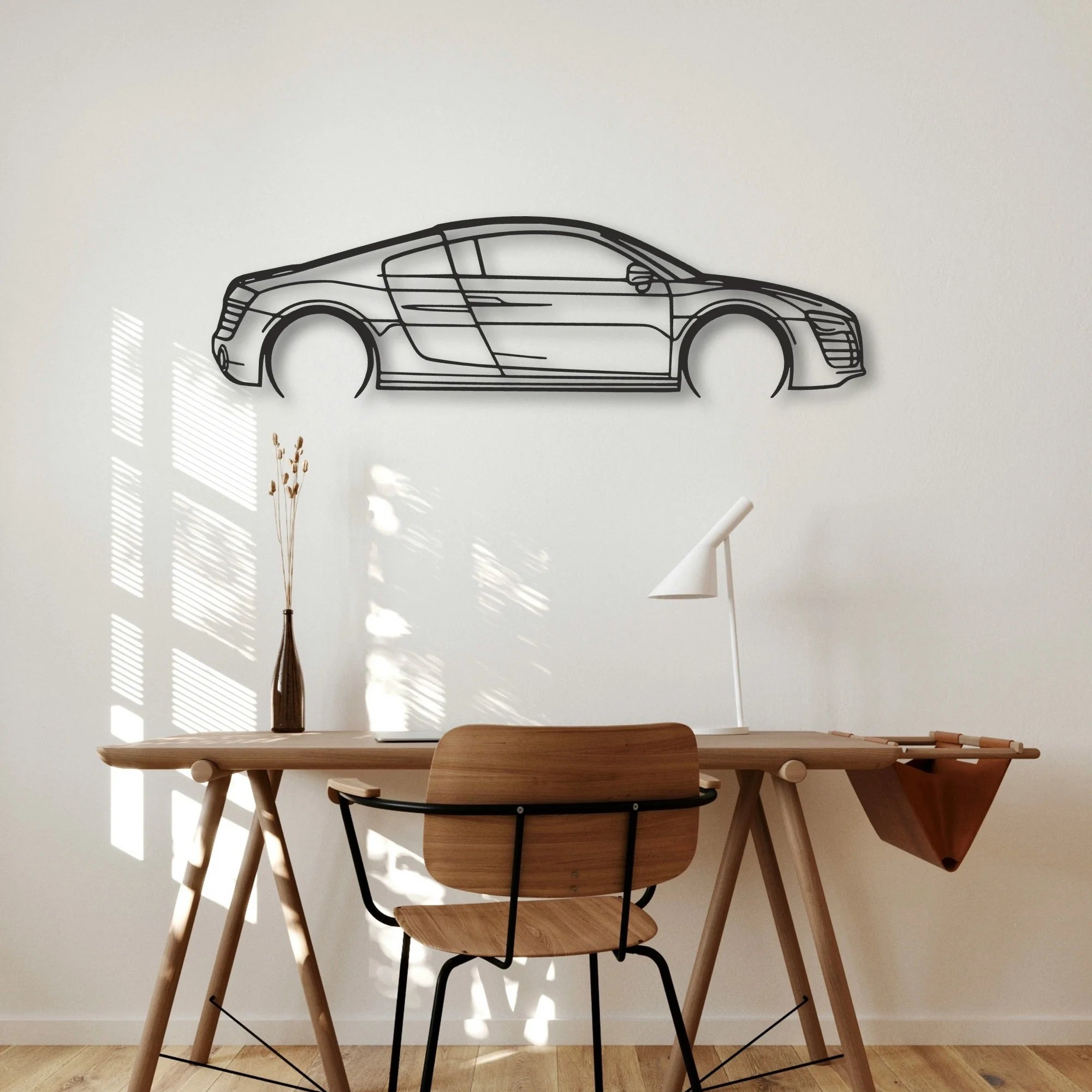 Audi R8 V10 Classic Silhouette Metal Wall Art - Automotive Garage Decor