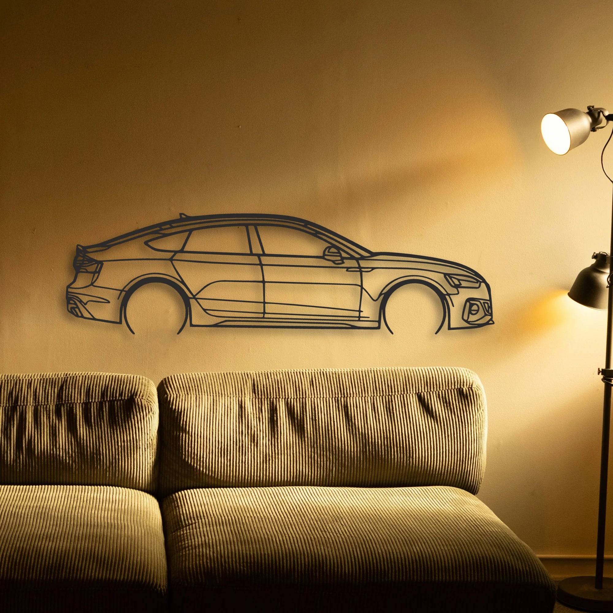 Audi RS5 Classic Silhouette Metal Wall Art - Automotive Garage Decor