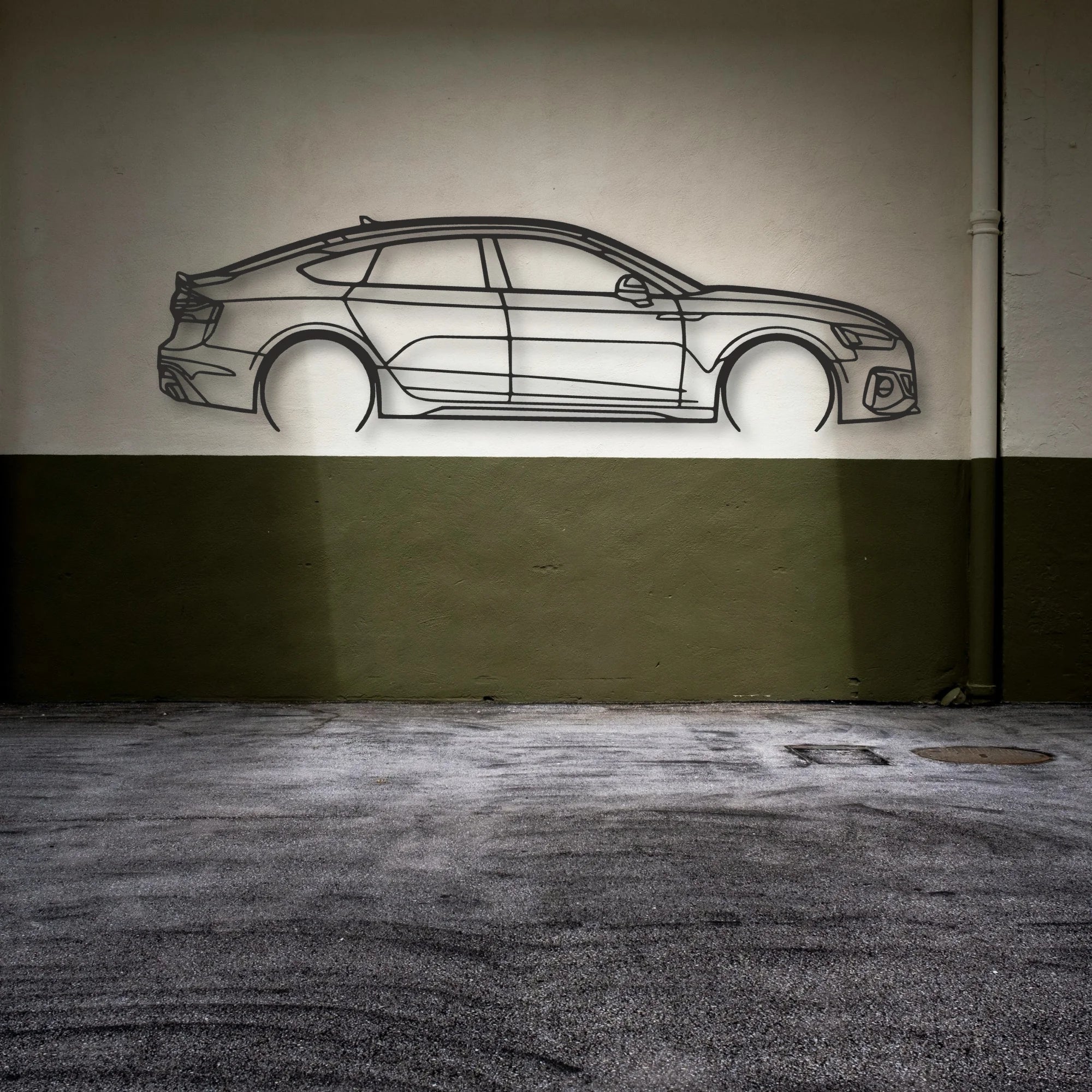 Audi RS5 Classic Silhouette Metal Wall Art - Automotive Garage Decor