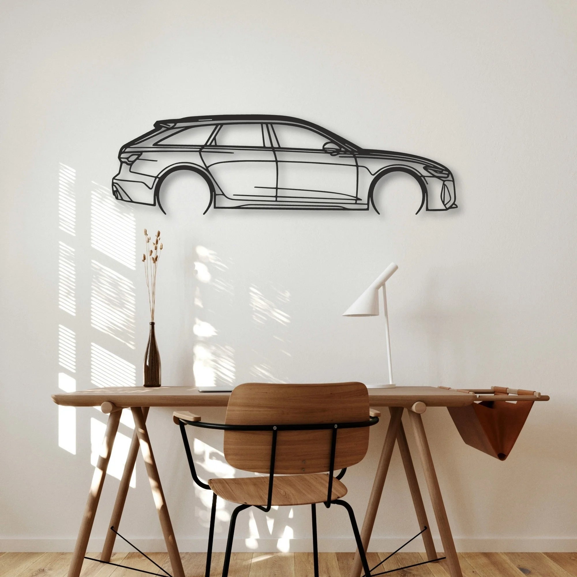 Audi RS6 Classic Silhouette Metal Wall Art - Automotive Garage Decor