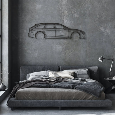 audi rs6 Classic Silhouette Metal Wall Art - Automotive Garage Decor