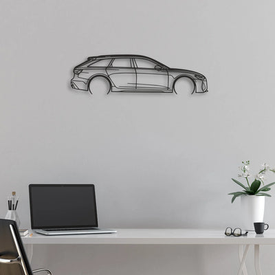 audi rs6 Classic Silhouette Metal Wall Art - Automotive Garage Decor