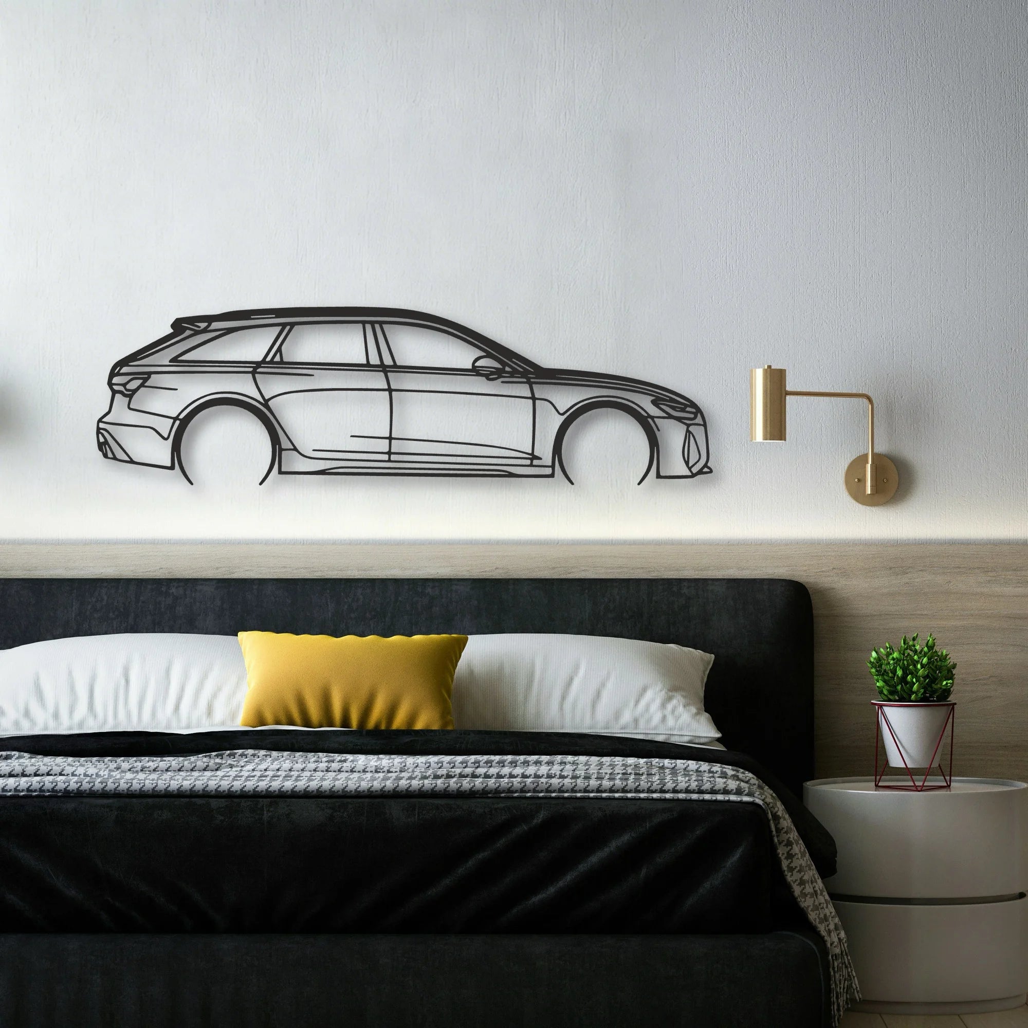 Audi RS6 Classic Silhouette Metal Wall Art - Automotive Garage Decor