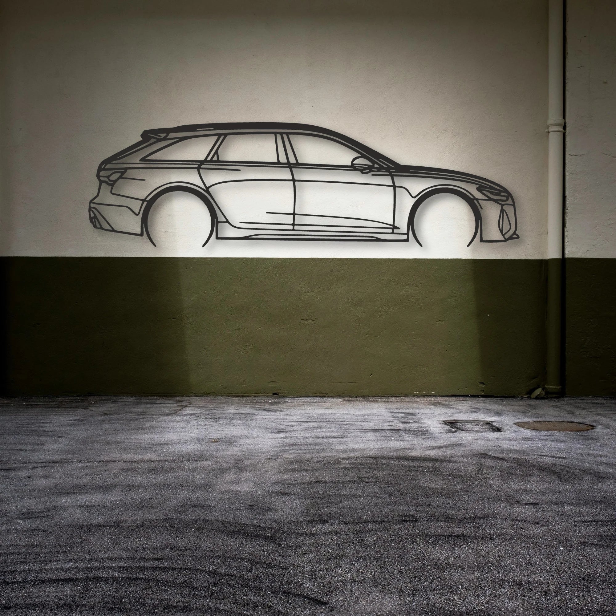 Audi RS6 Classic Silhouette Metal Wall Art - Automotive Garage Decor