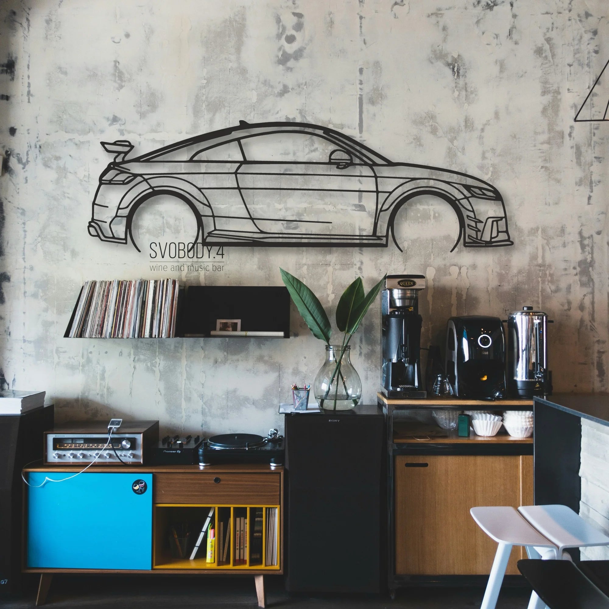 Audi Tt Classic Silhouette Metal Wall Art - Automotive Garage Decor