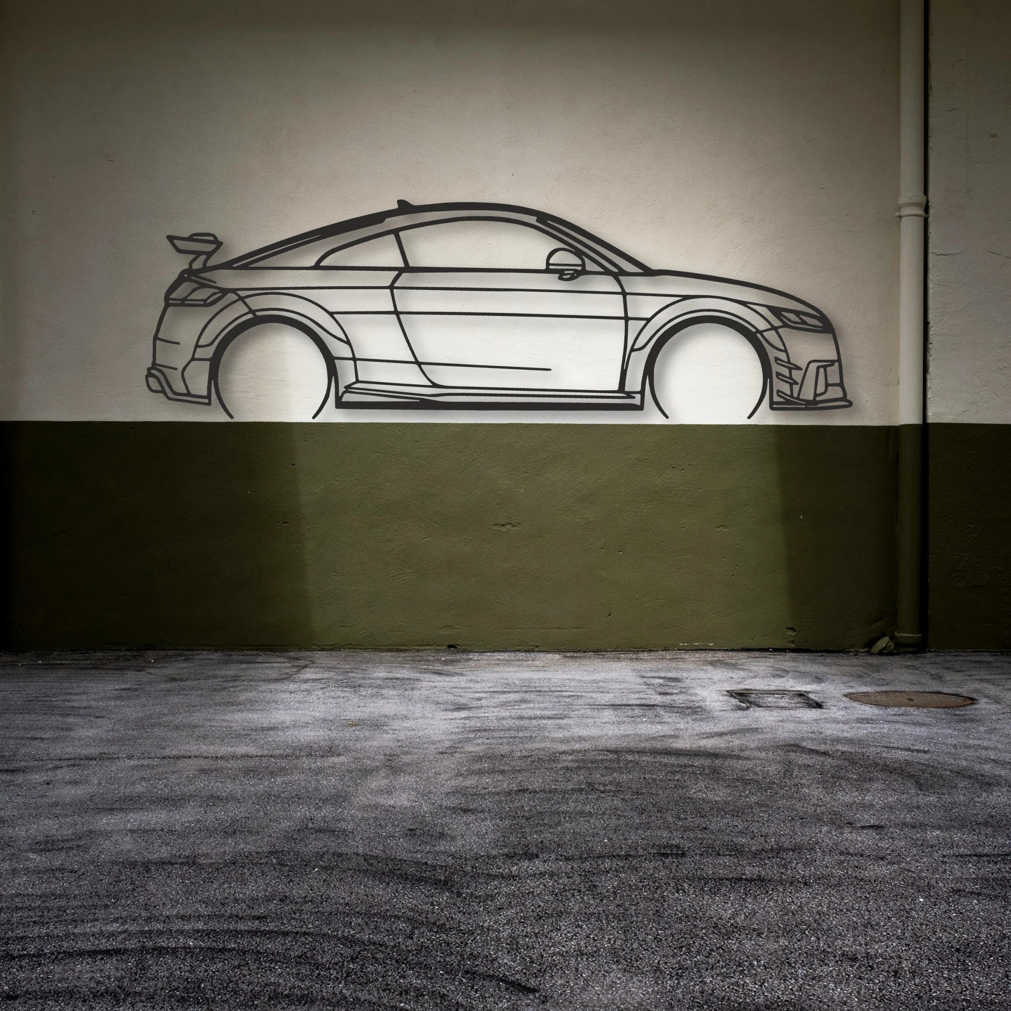 Audi Tt Classic Silhouette Metal Wall Art - Automotive Garage Decor