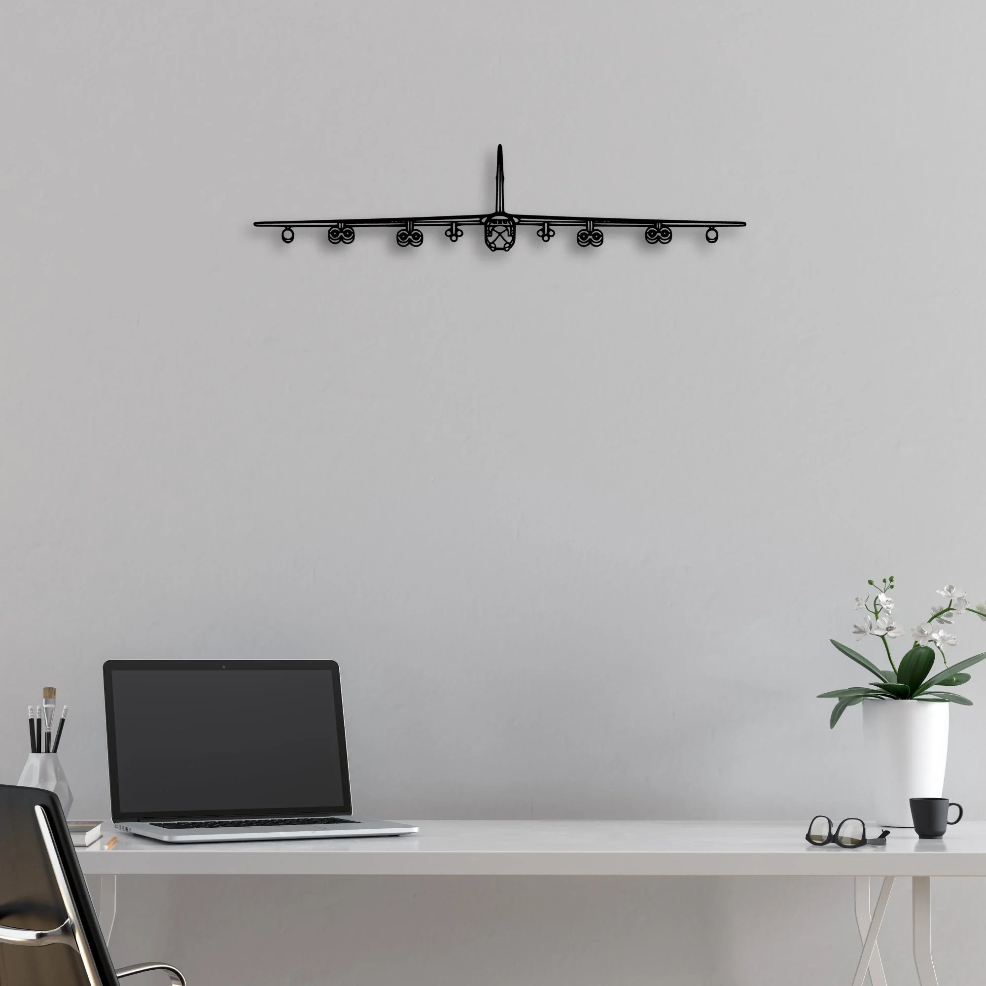 B-52H Stratofortress 2 Classic Aircraft Silhouette Metal Wall Art - Aviation Hangar Decor