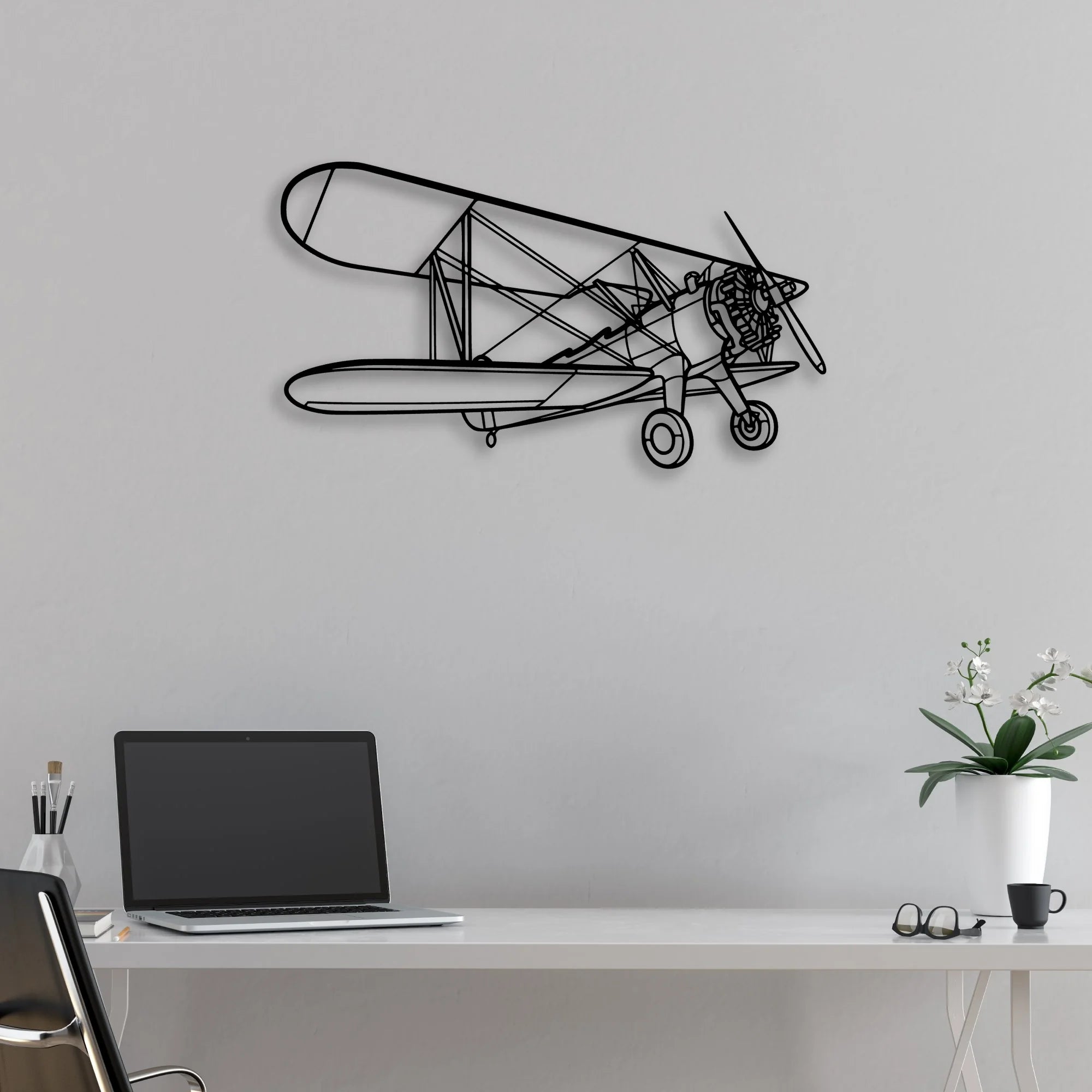 B25J 2 Classic Aircraft Silhouette Metal Wall Art - Aviation Hangar Decor