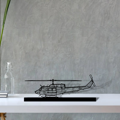 bell-212-sentry Silhouette Metal Art Stand - Aero Silhouette
