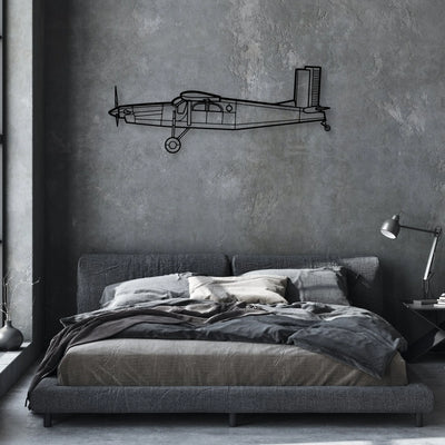 Bellanca Champion 7ECA Classic Aircraft Silhouette Metal Wall Art - Aviation Hangar Decor
