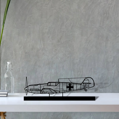 bf109 Silhouette Metal Art Stand - Aero Silhouette