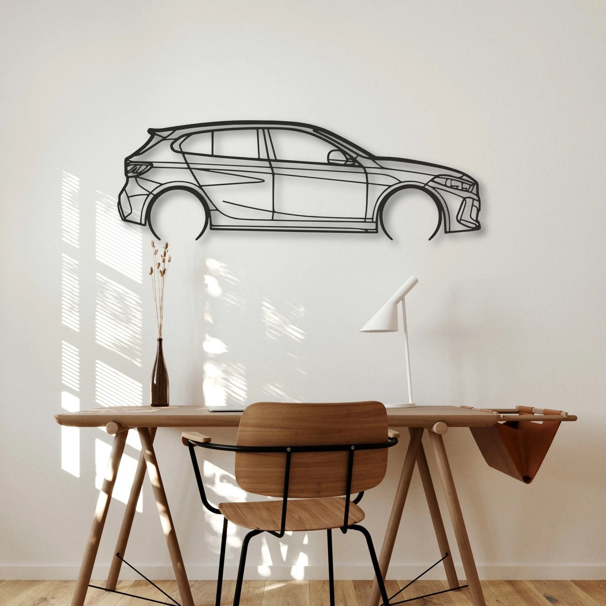 BMW 135i F40 Classic Silhouette Metal Wall Art - Automotive Garage Decor