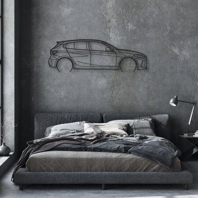 bmw 135i f40 Classic Silhouette Metal Wall Art - Automotive Garage Decor