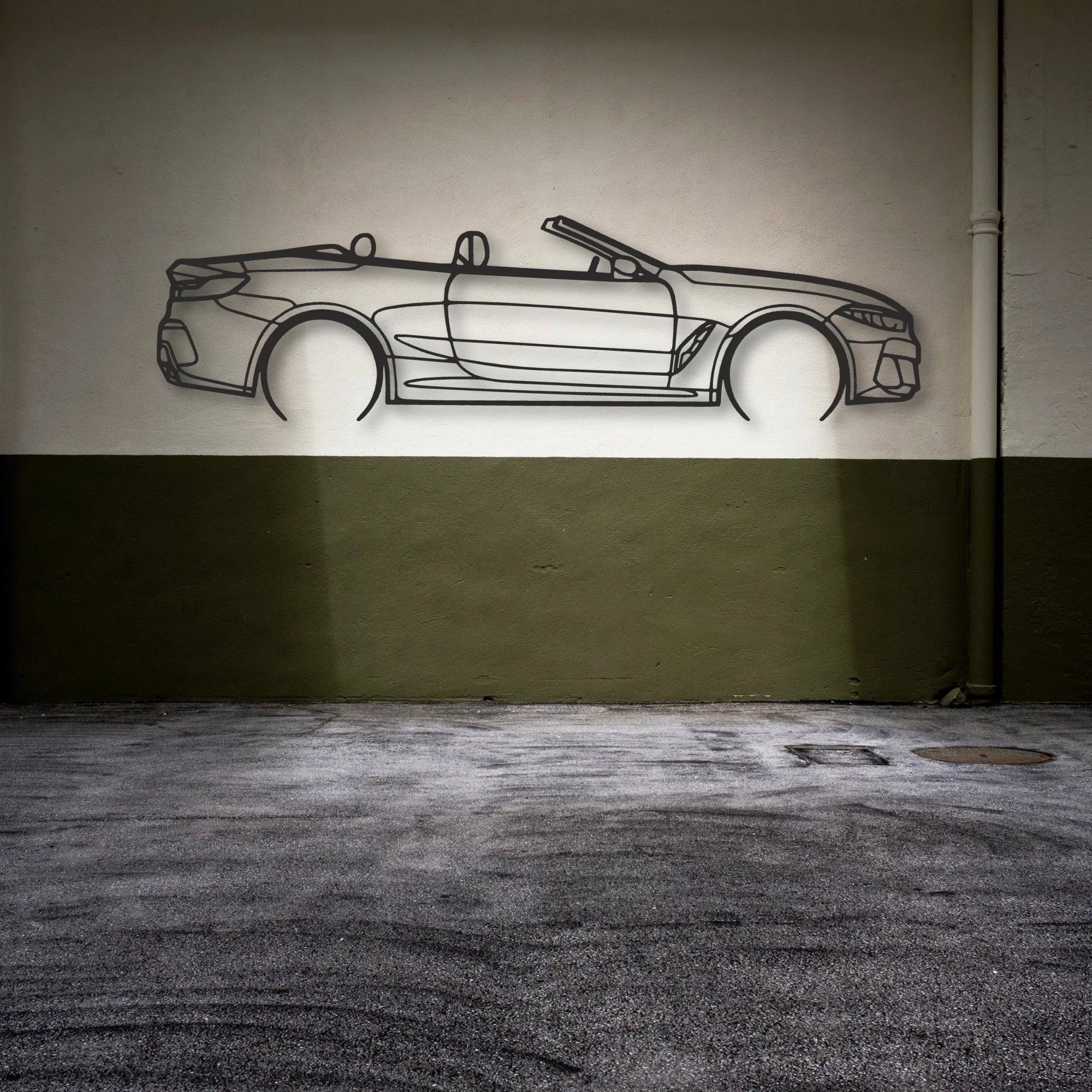 BMW 850i Classic Silhouette Metal Wall Art - Automotive Garage Decor