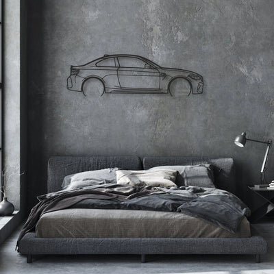 bmw m2 f87 Classic Silhouette Metal Wall Art - Automotive Garage Decor