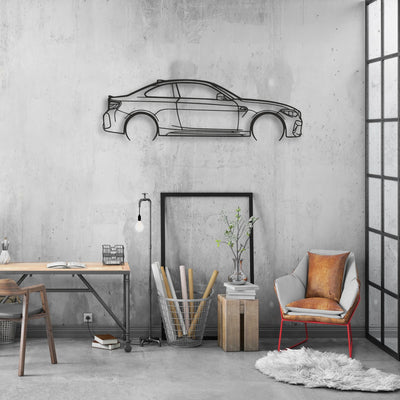 bmw m2 f87 Classic Silhouette Metal Wall Art - Automotive Garage Decor