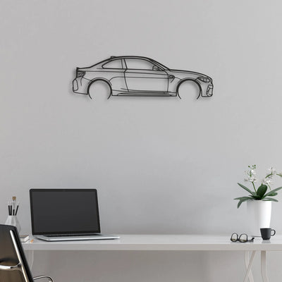 bmw m2 f87 Classic Silhouette Metal Wall Art - Automotive Garage Decor