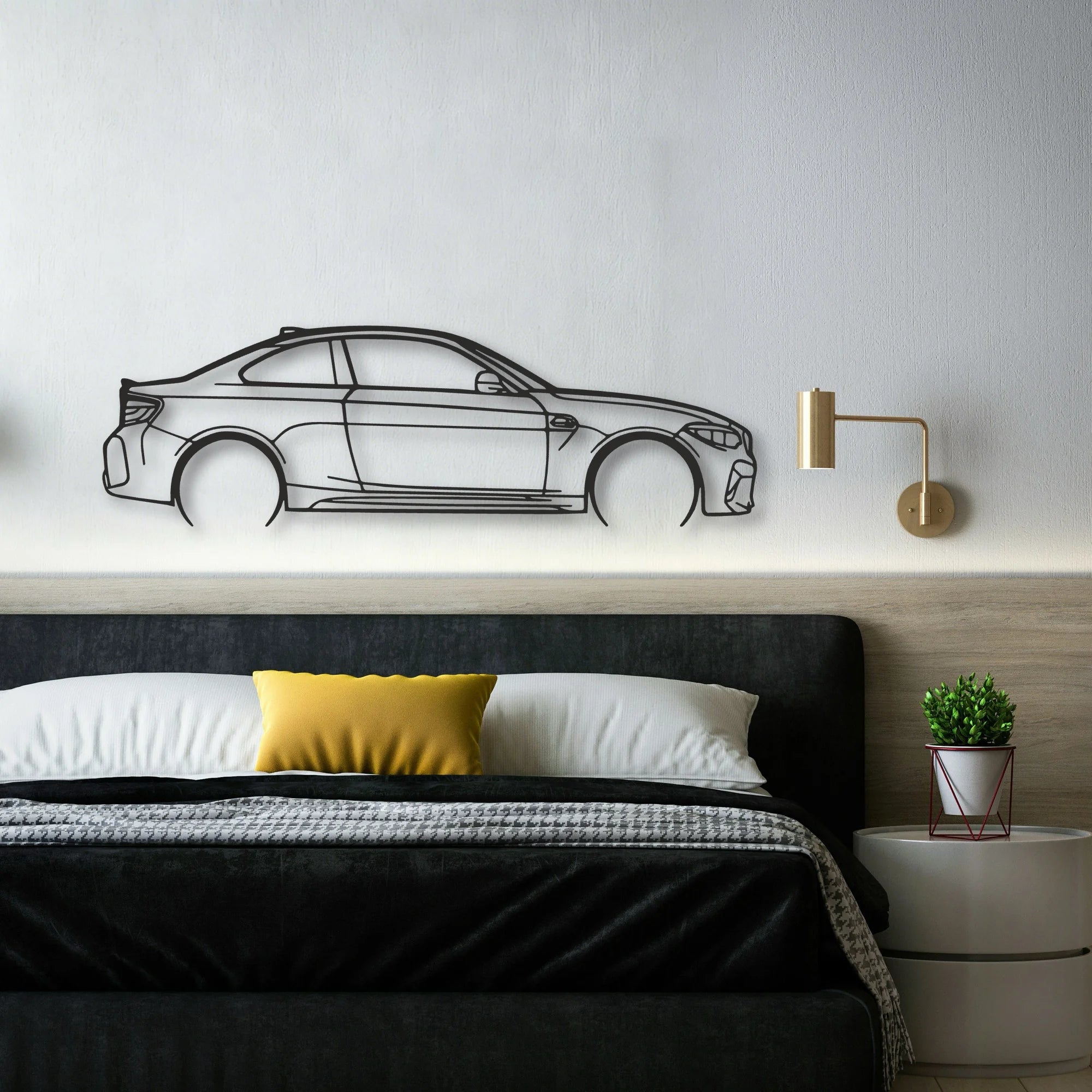 BMW M2 F87 Classic Silhouette Metal Wall Art - Automotive Garage Decor