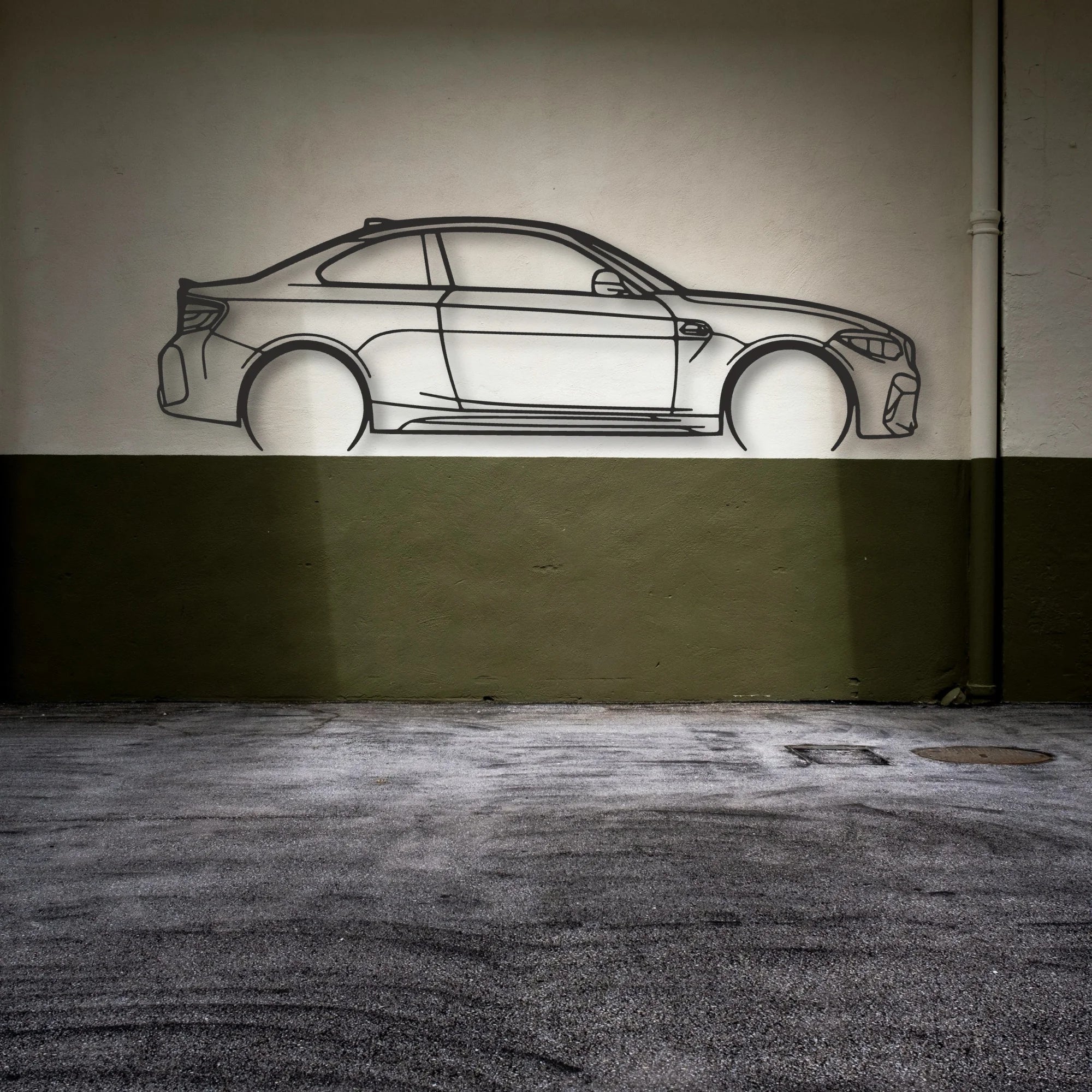 BMW M2 F87 Classic Silhouette Metal Wall Art - Automotive Garage Decor