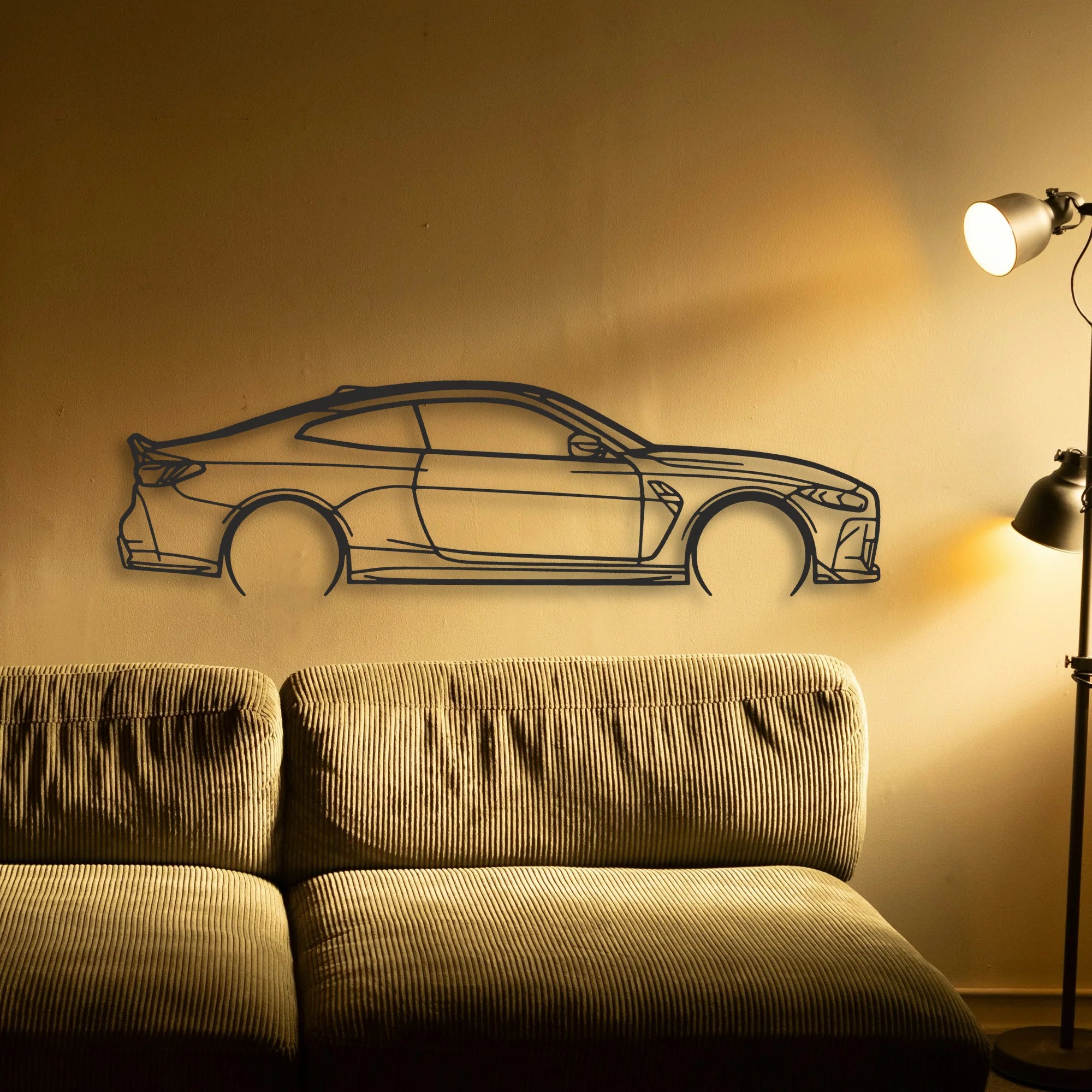 BMW M4 Csl Classic Silhouette Metal Wall Art - Automotive Garage Decor