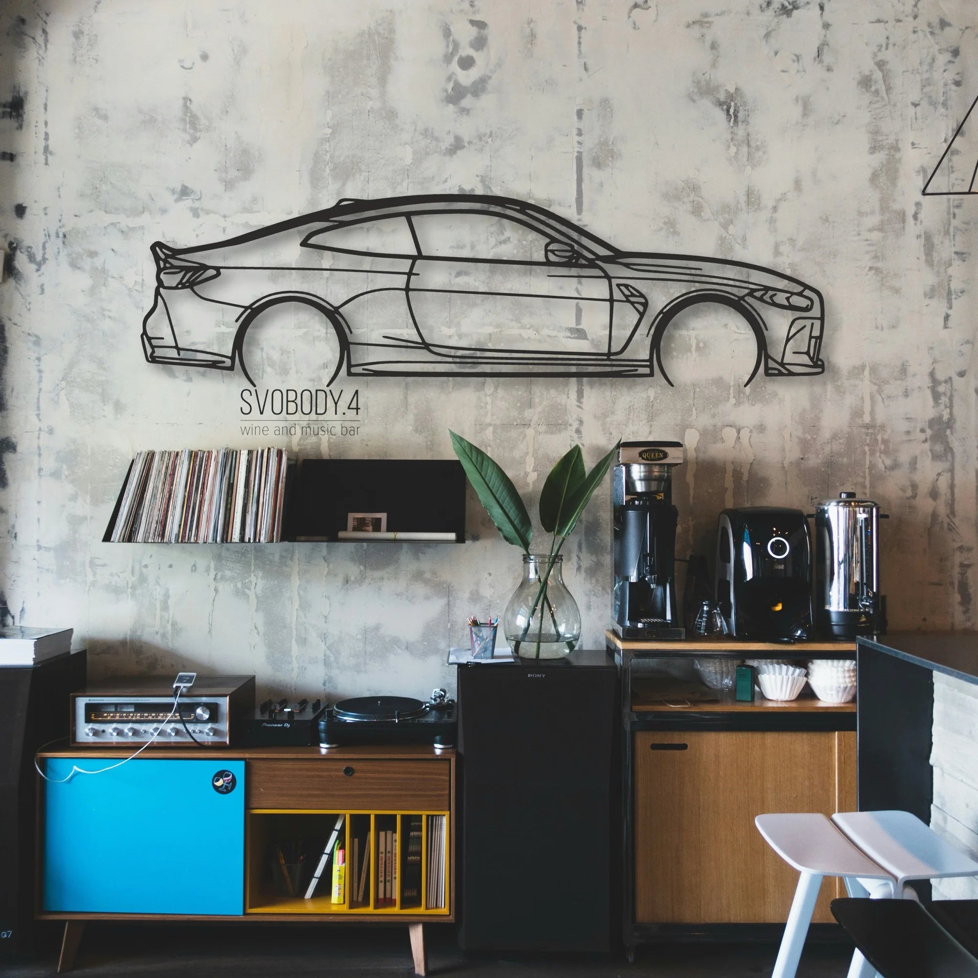 BMW M4 Csl Classic Silhouette Metal Wall Art - Automotive Garage Decor