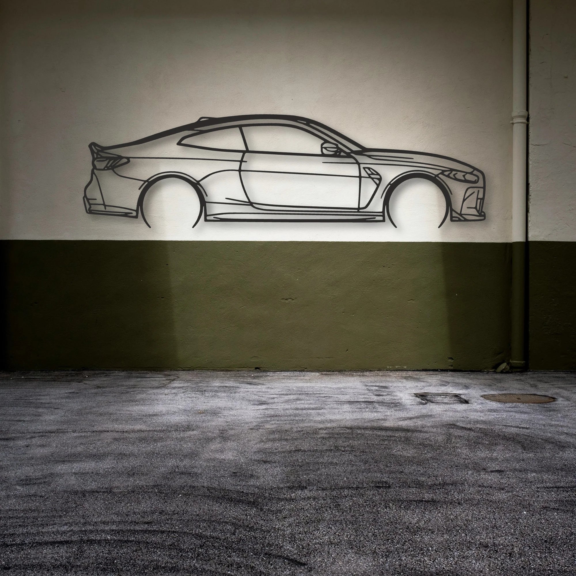 BMW M4 Csl Classic Silhouette Metal Wall Art - Automotive Garage Decor