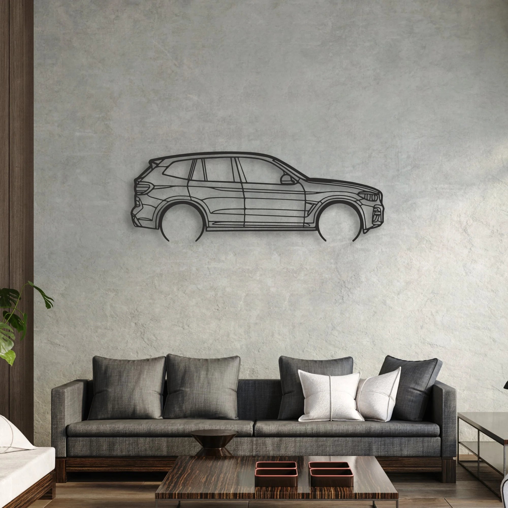 bmw x3 Classic Silhouette Metal Wall Art - Automotive Garage Decor