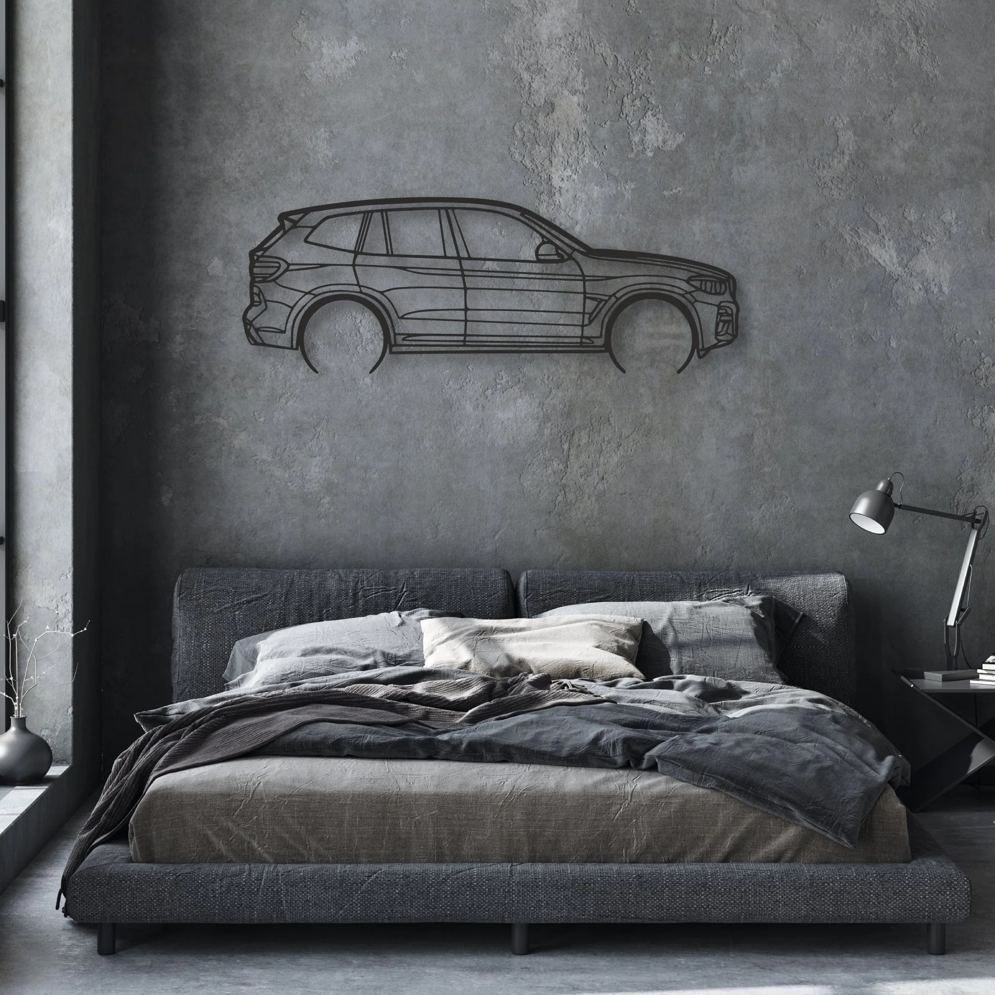 bmw x3 Classic Silhouette Metal Wall Art - Automotive Garage Decor