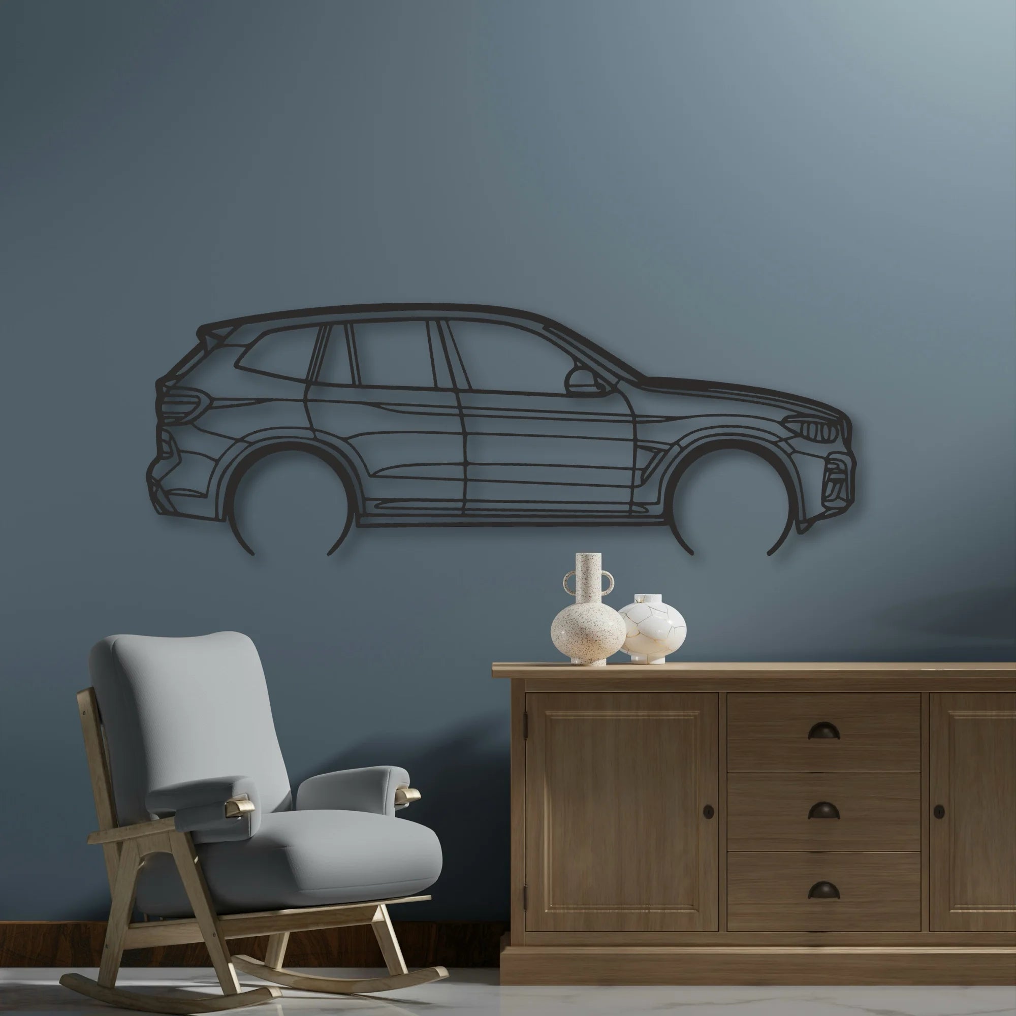 BMW X3 Classic Silhouette Metal Wall Art - Automotive Garage Decor