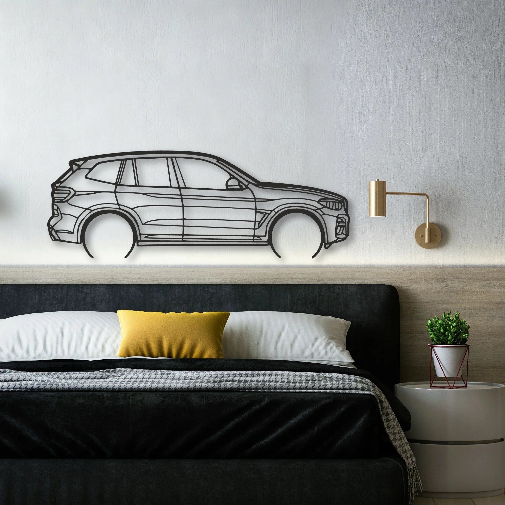 BMW X3 Classic Silhouette Metal Wall Art - Automotive Garage Decor