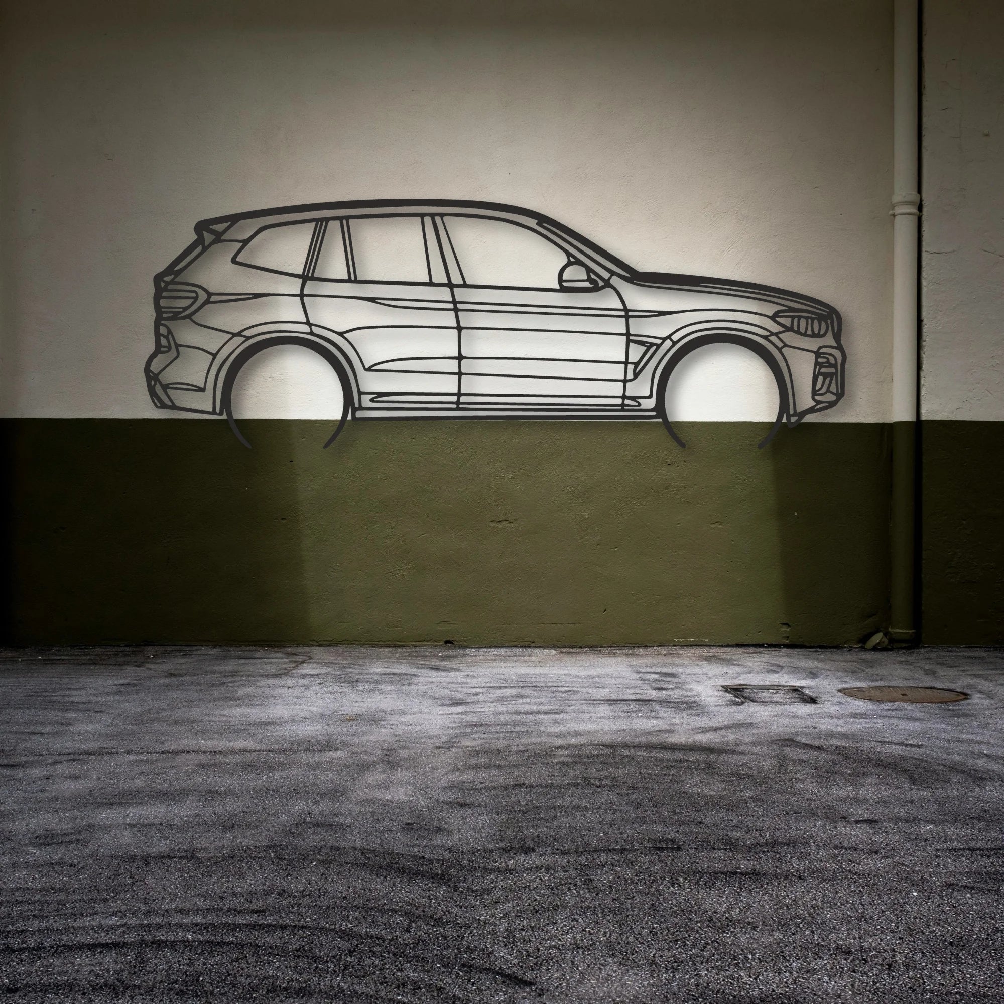 BMW X3 Classic Silhouette Metal Wall Art - Automotive Garage Decor