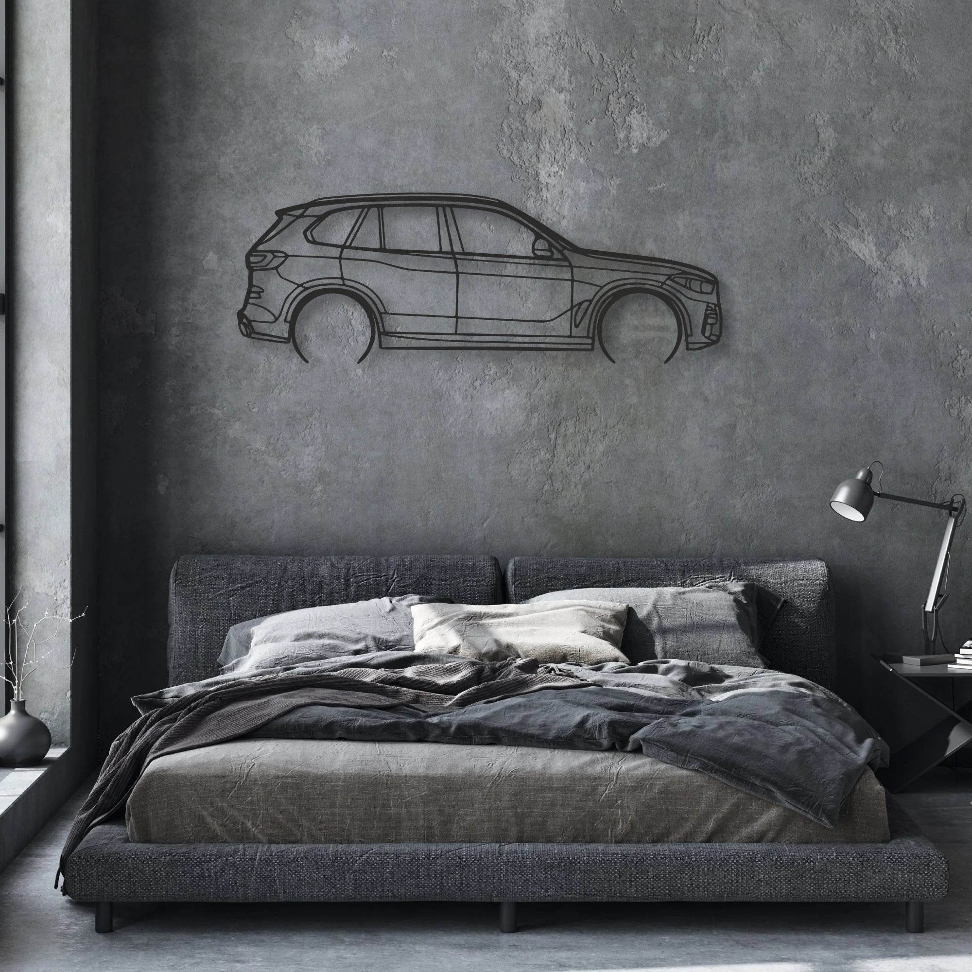 bmw x5 Classic Silhouette Metal Wall Art - Automotive Garage Decor