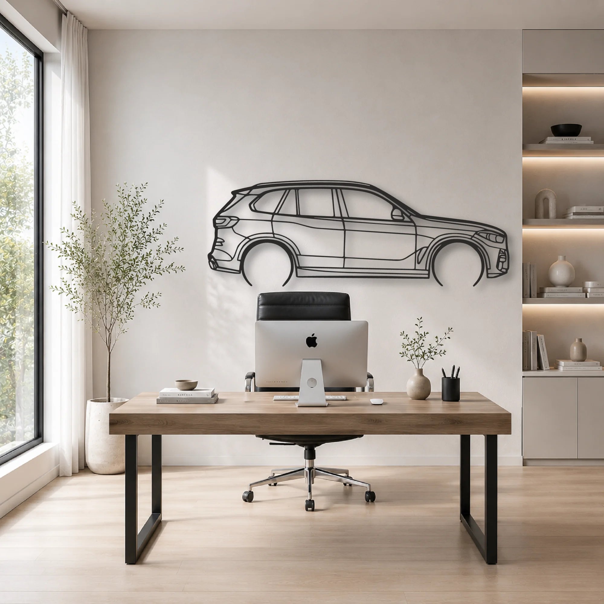 BMW X5 Classic Silhouette Metal Wall Art - Automotive Garage Decor