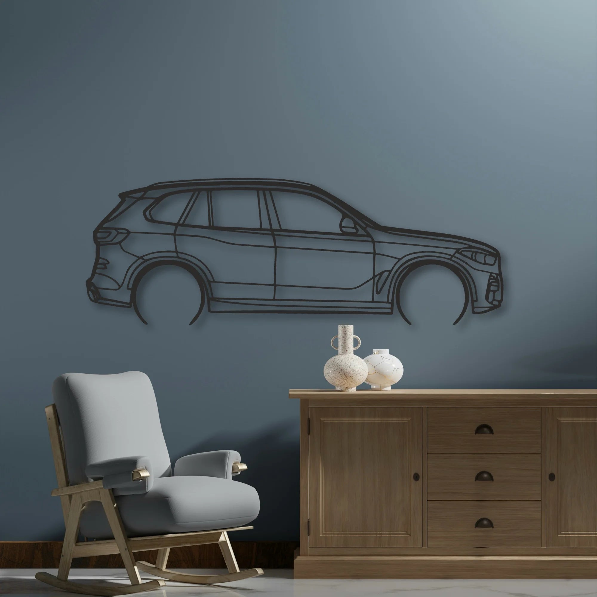 BMW X5 Classic Silhouette Metal Wall Art - Automotive Garage Decor
