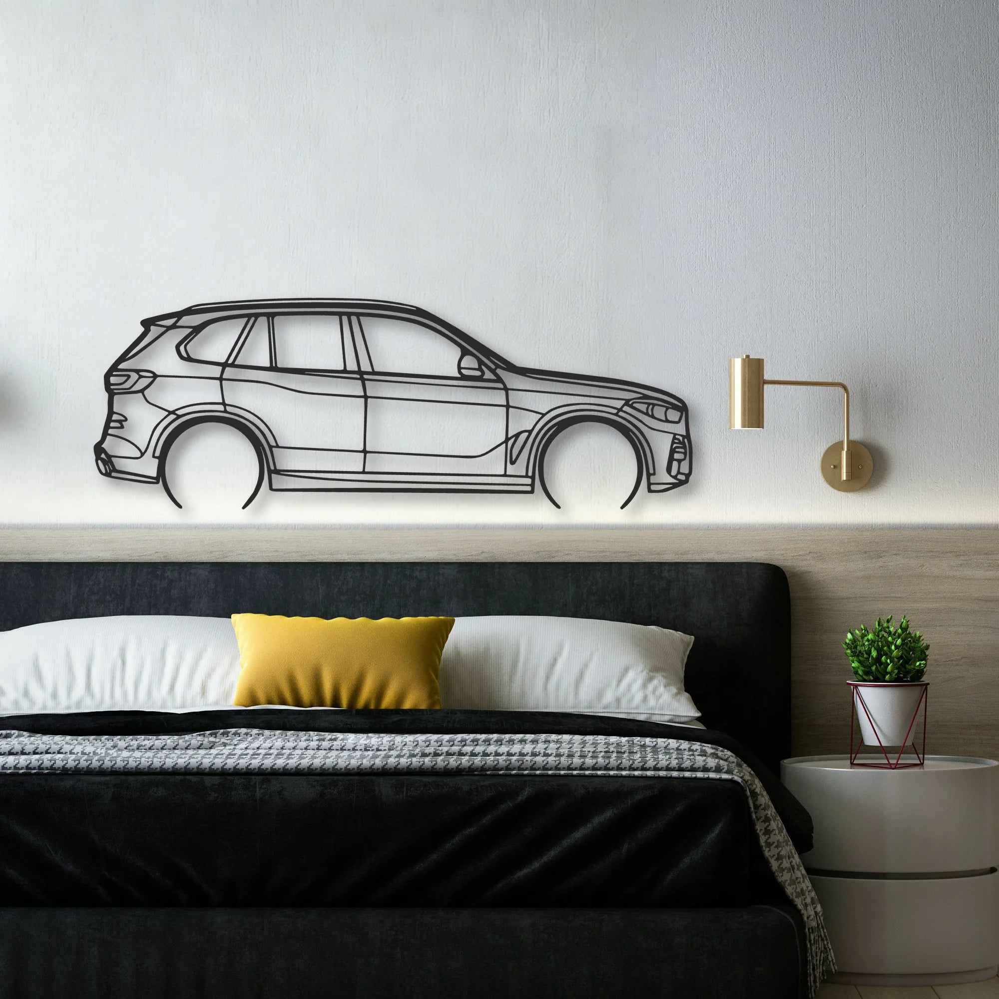 BMW X5 Classic Silhouette Metal Wall Art - Automotive Garage Decor