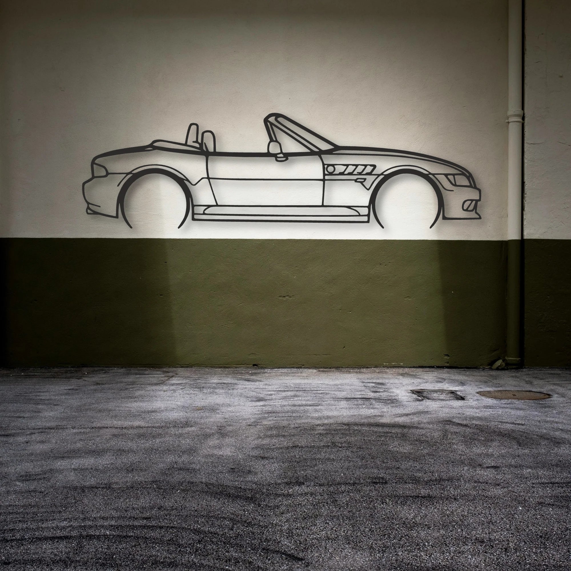 BMW Z3 Classic Silhouette Metal Wall Art - Automotive Garage Decor