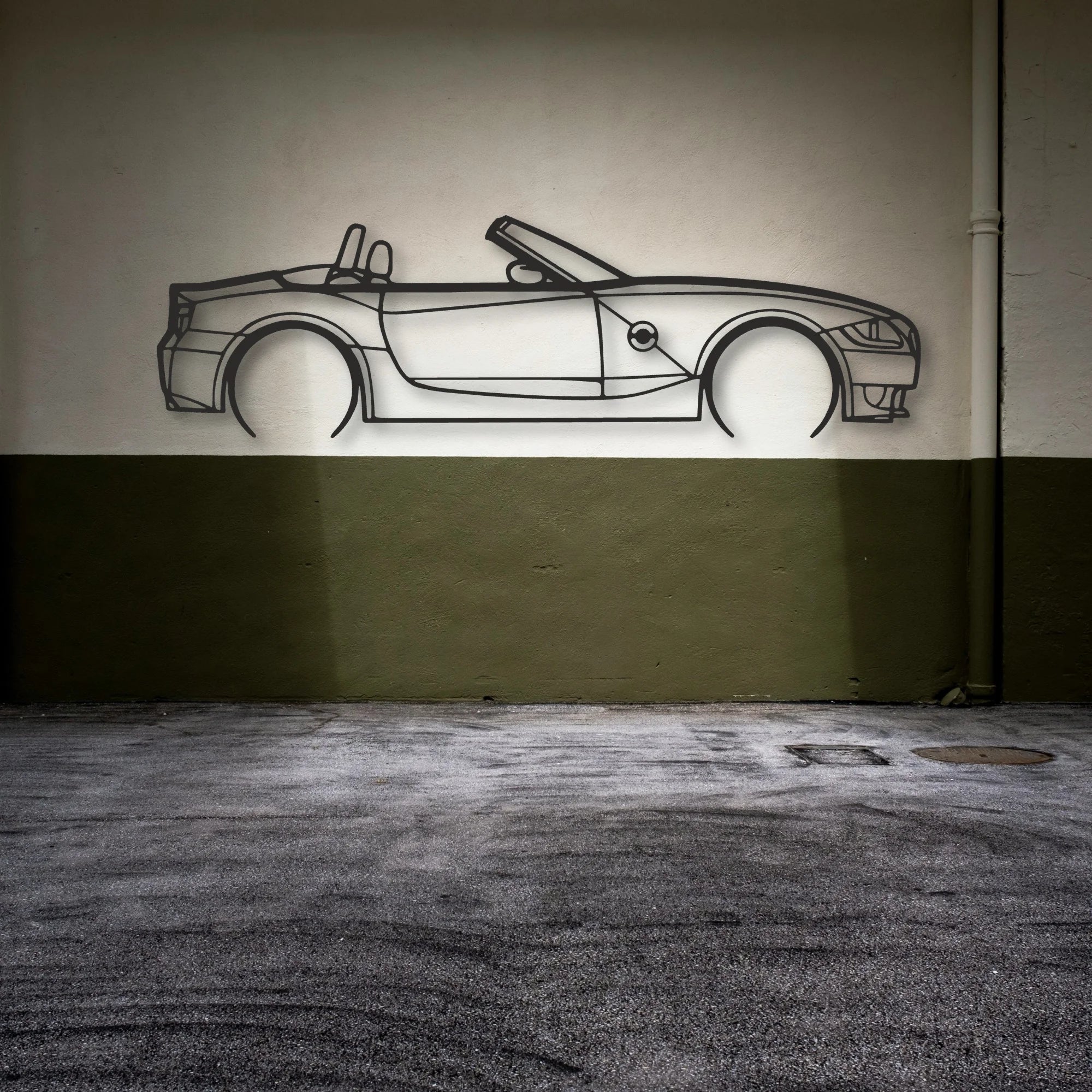 BMW Z4M Roadster Classic Silhouette Metal Wall Art - Automotive Garage Decor