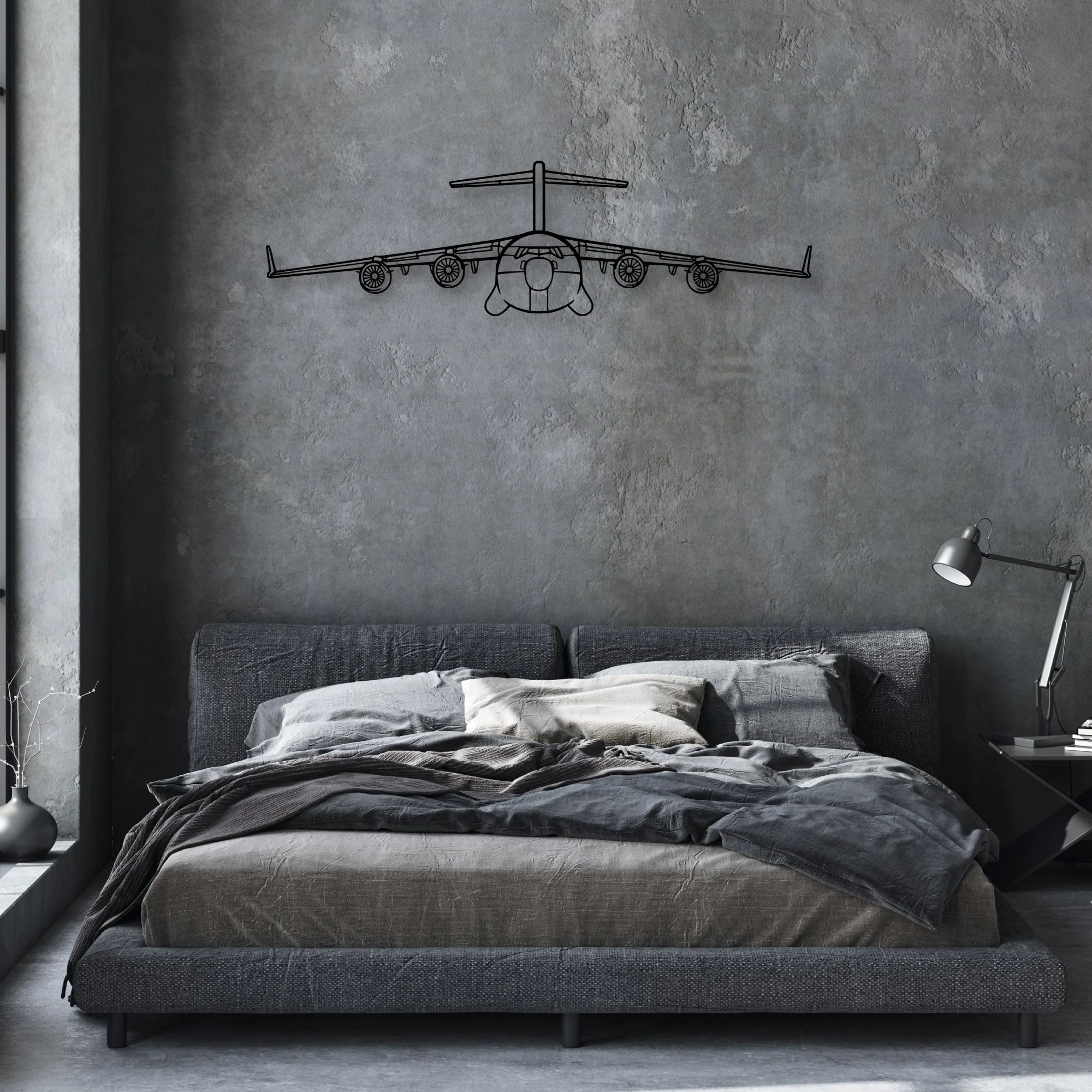 Boeing C17 Classic Aircraft Silhouette Metal Wall Art - Aviation Hangar Decor