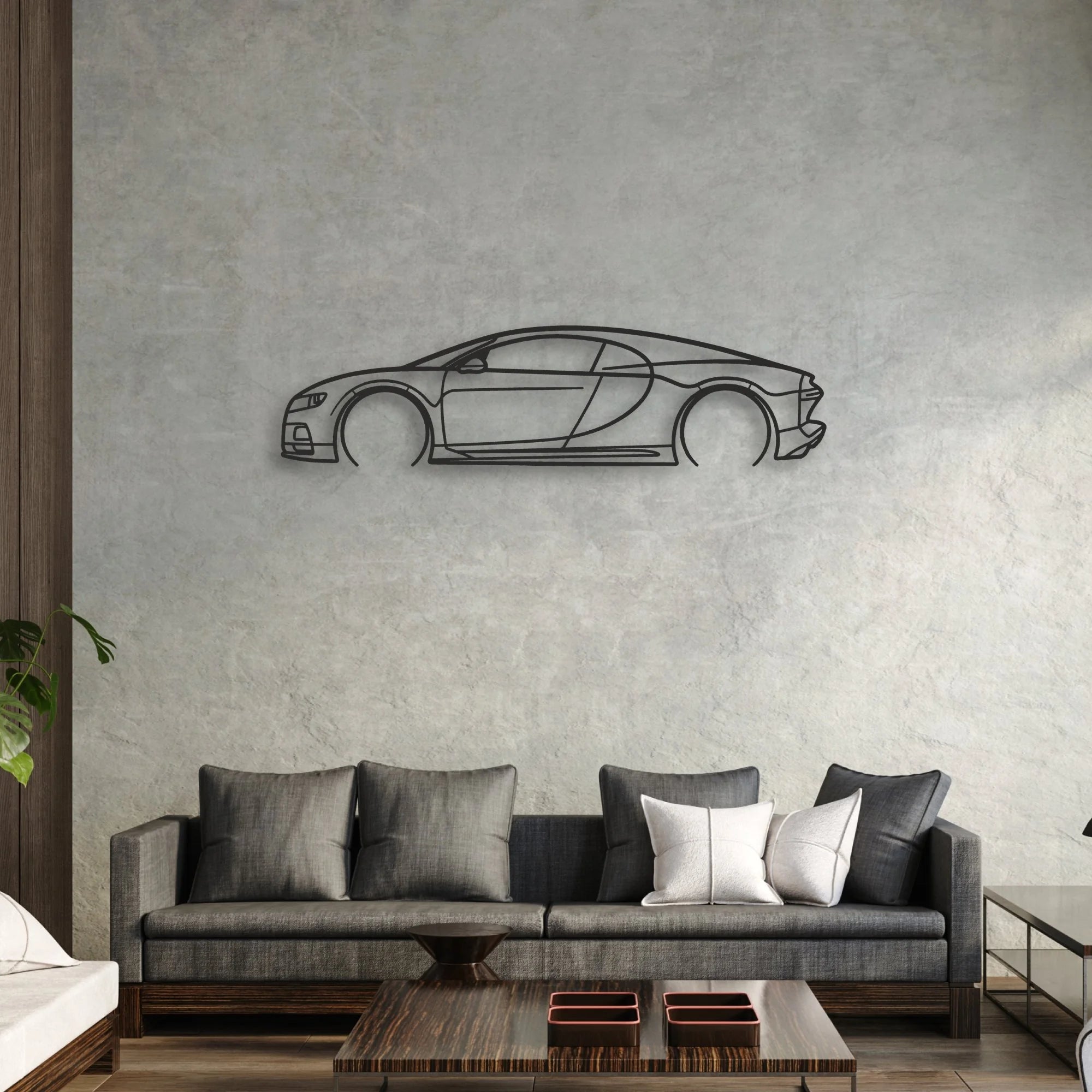 bugatti chiron Classic Silhouette Metal Wall Art - Automotive Garage Decor