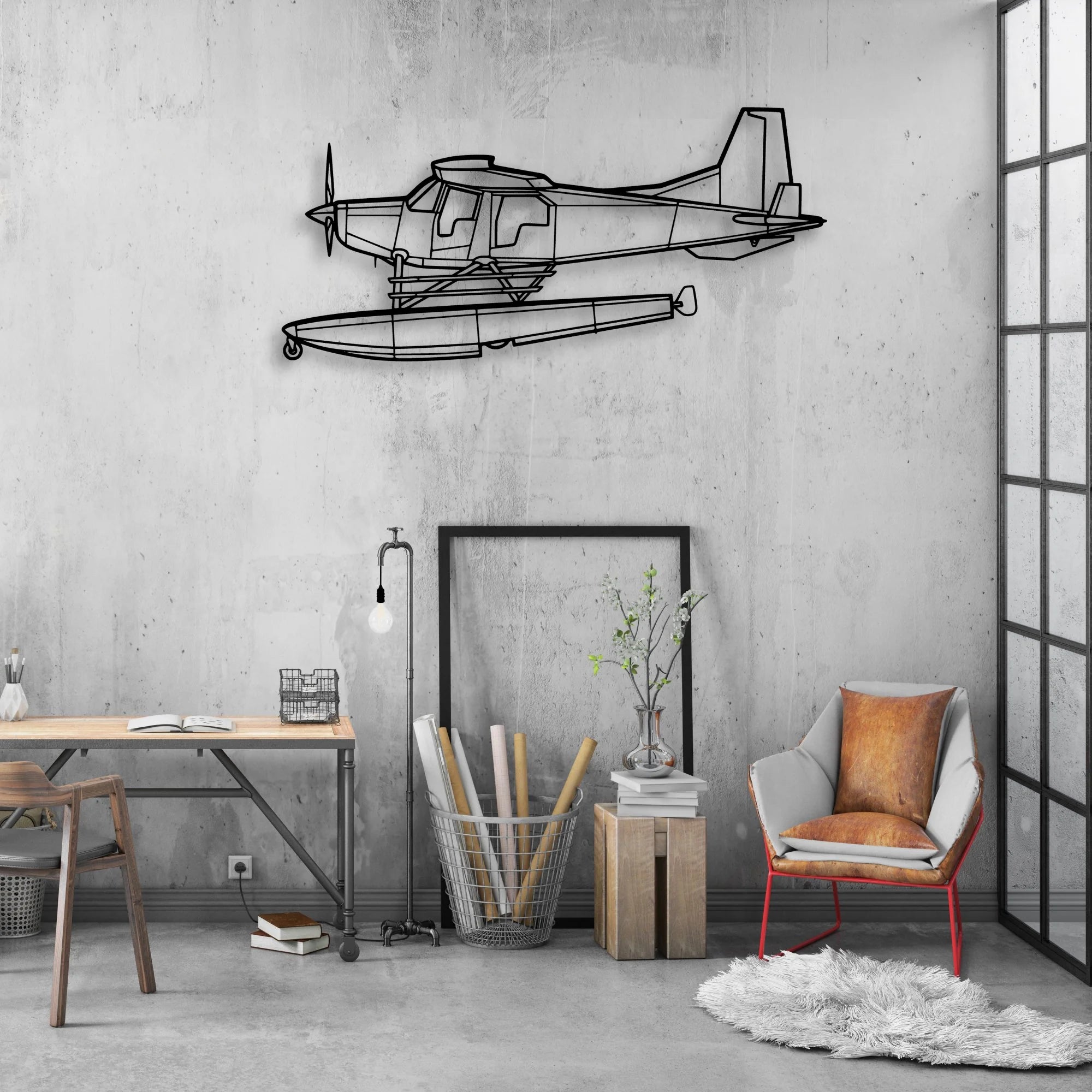 Bush Hawk XP Classic Aircraft Silhouette Metal Wall Art - Aviation Hangar Decor