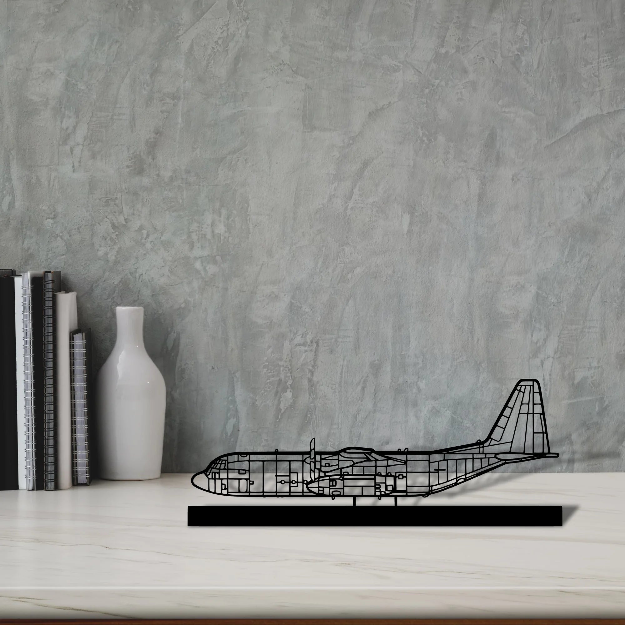 c-130 Silhouette Metal Art Stand - Aero Silhouette