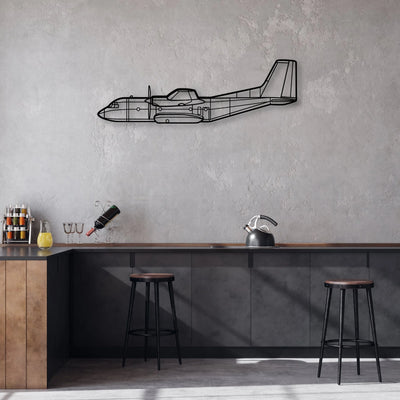 C-160 Classic Aircraft Silhouette Metal Wall Art - Aviation Hangar Decor