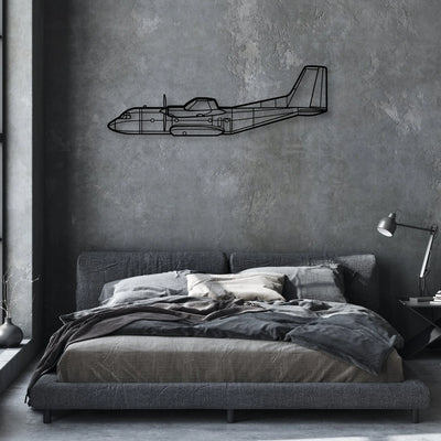 C-160 Classic Aircraft Silhouette Metal Wall Art - Aviation Hangar Decor