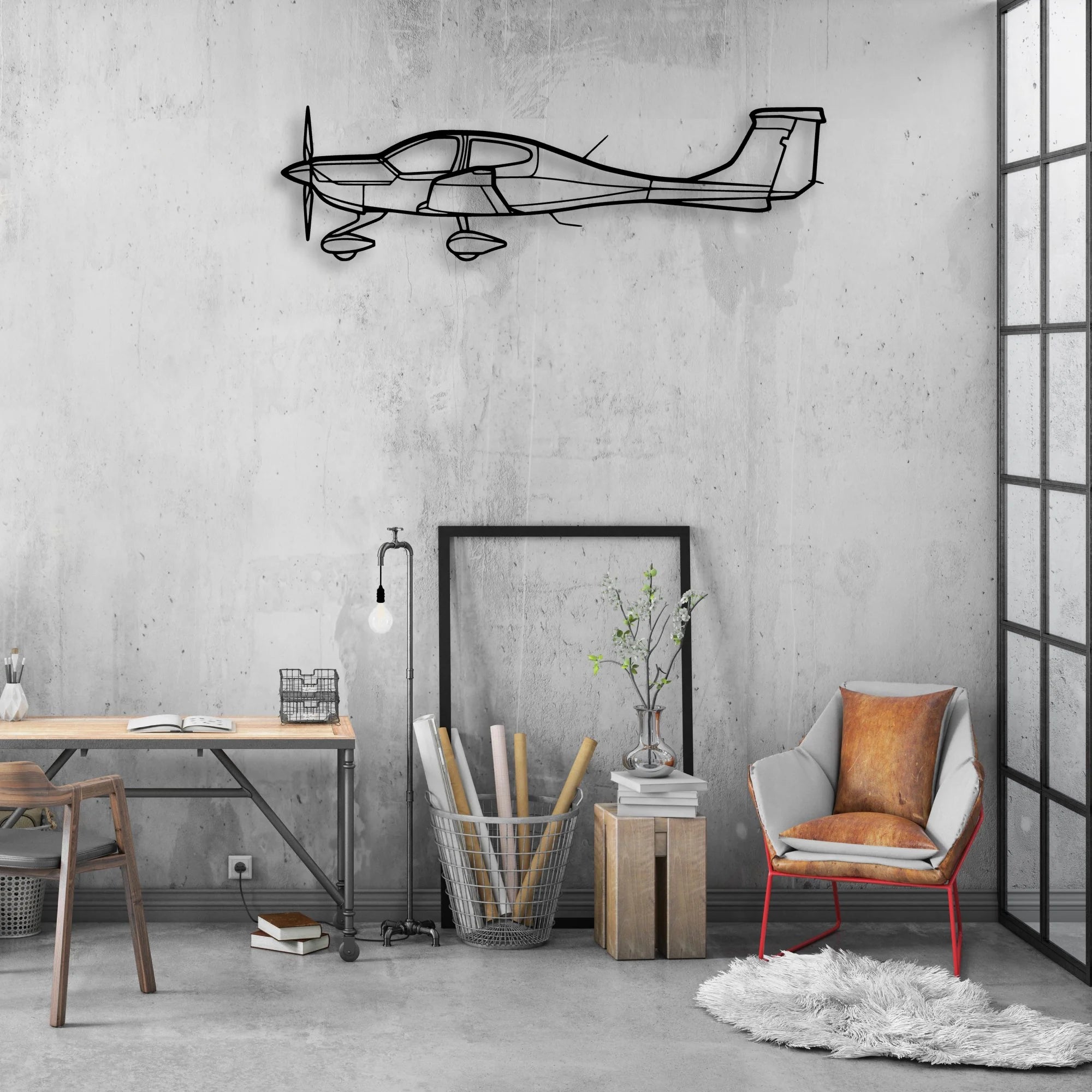 C-165 Classic Aircraft Silhouette Metal Wall Art - Aviation Hangar Decor
