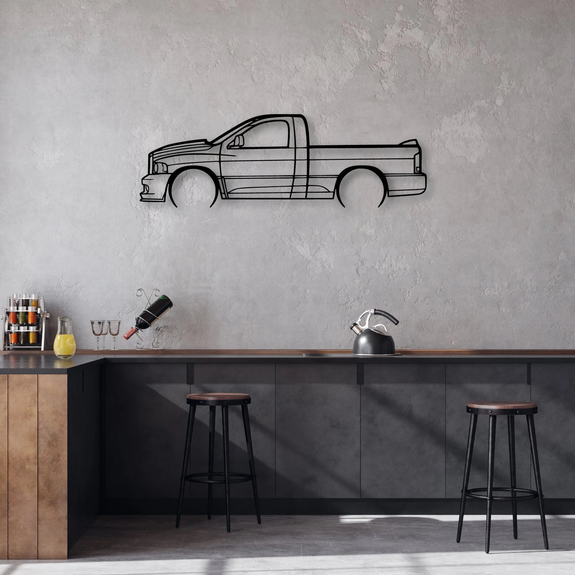 c Classic Silhouette Metal Wall Art - Automotive Garage Decor