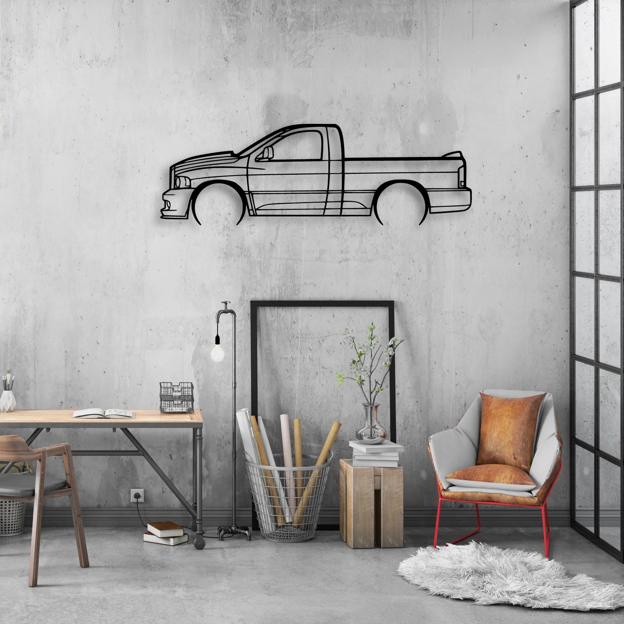c Classic Silhouette Metal Wall Art - Automotive Garage Decor