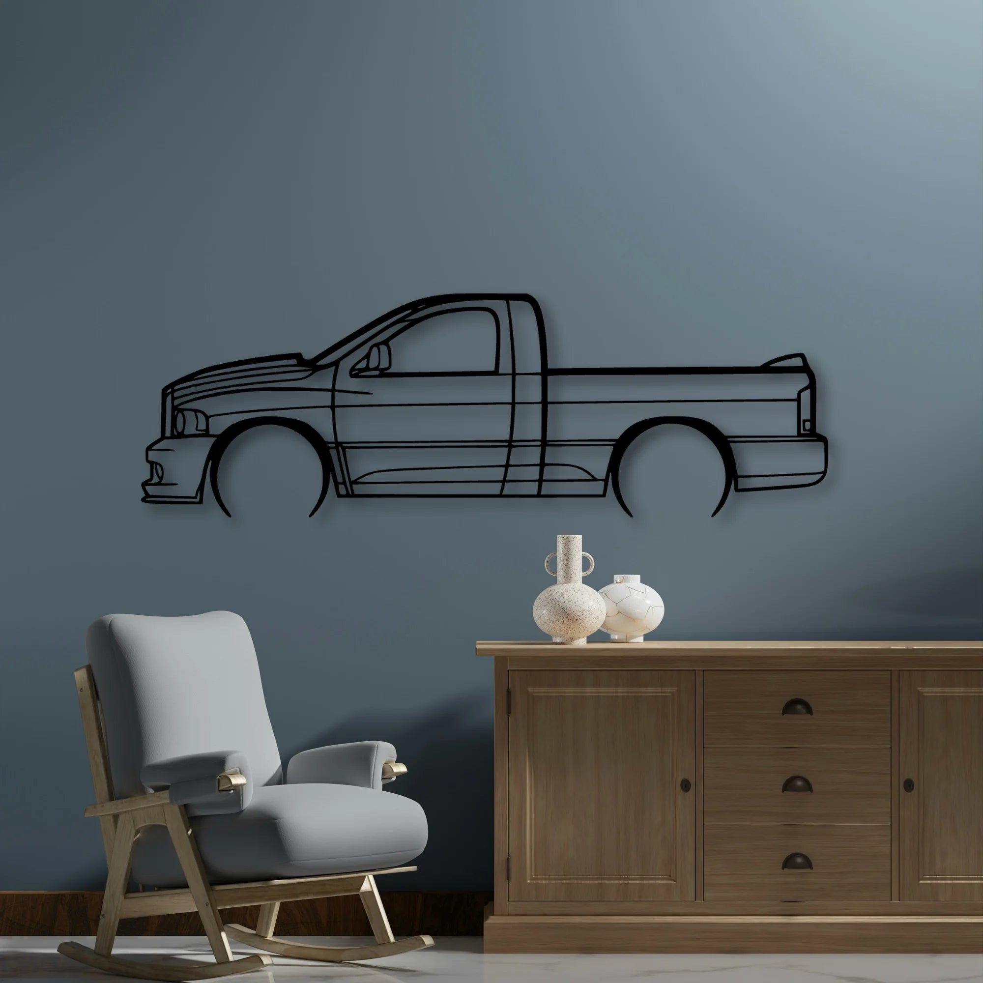 C Classic Silhouette Metal Wall Art - Automotive Garage Decor