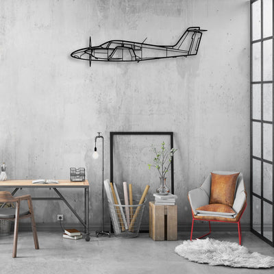 C45 H Expeditor Classic Aircraft Silhouette Metal Wall Art - Aviation Hangar Decor